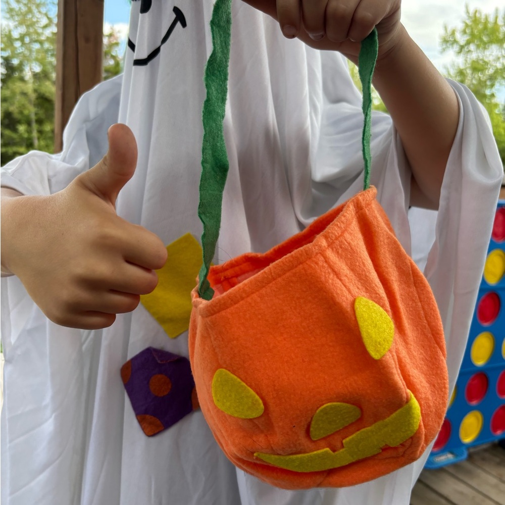 Ghost Costume With Pumpkin For Treats (#2)